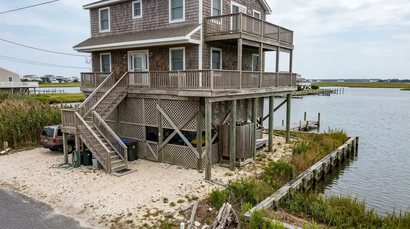 Shore house near the back bay in Atlantic County, NJ