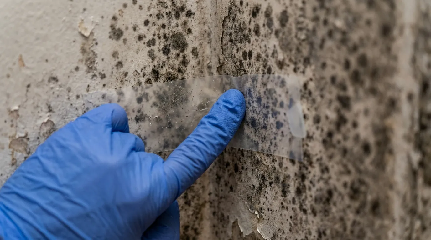 Tape lift sample taken from a spotted wall in a Newark home