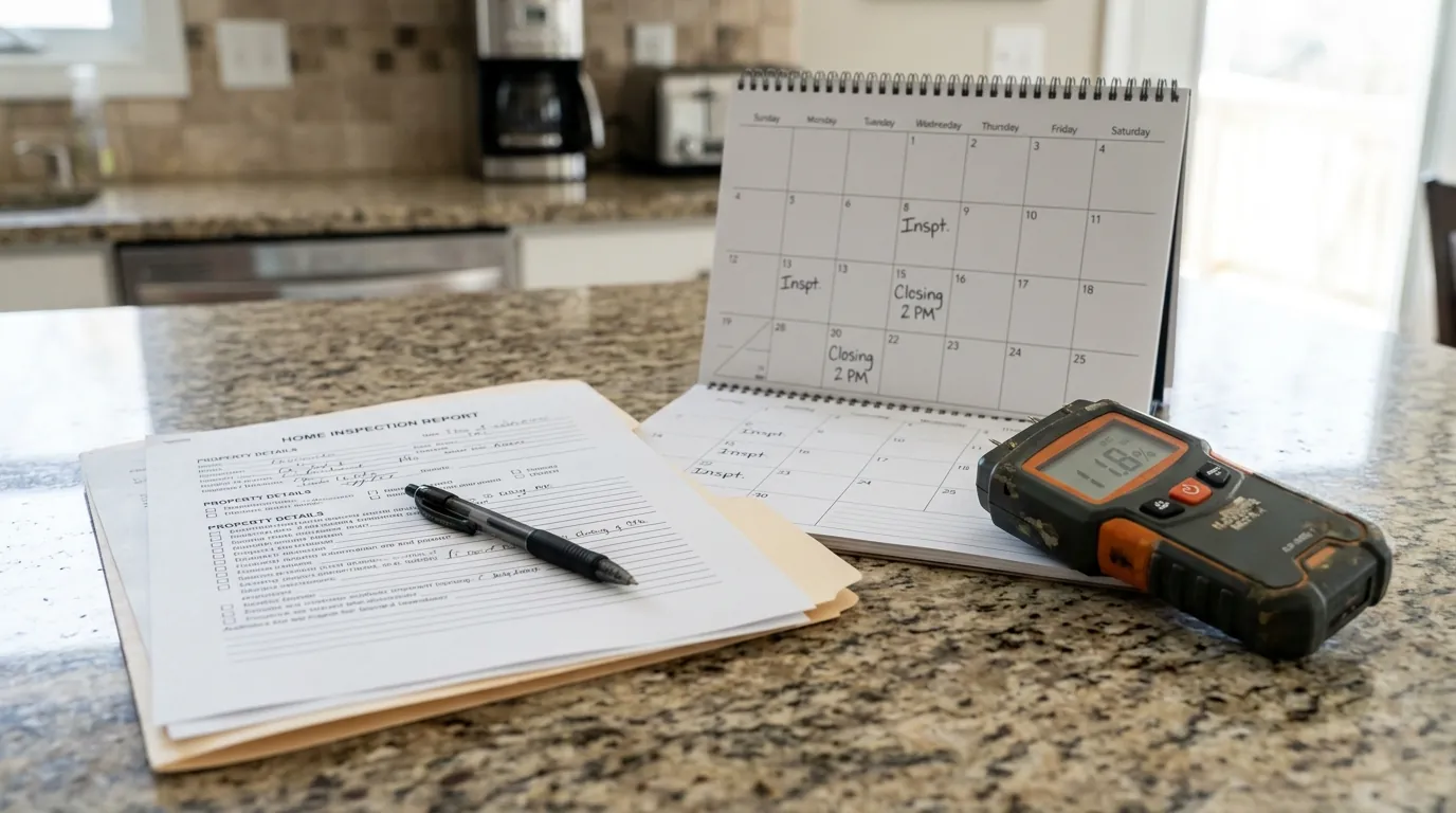 Contingency paperwork and inspection tools before a Newark home purchase