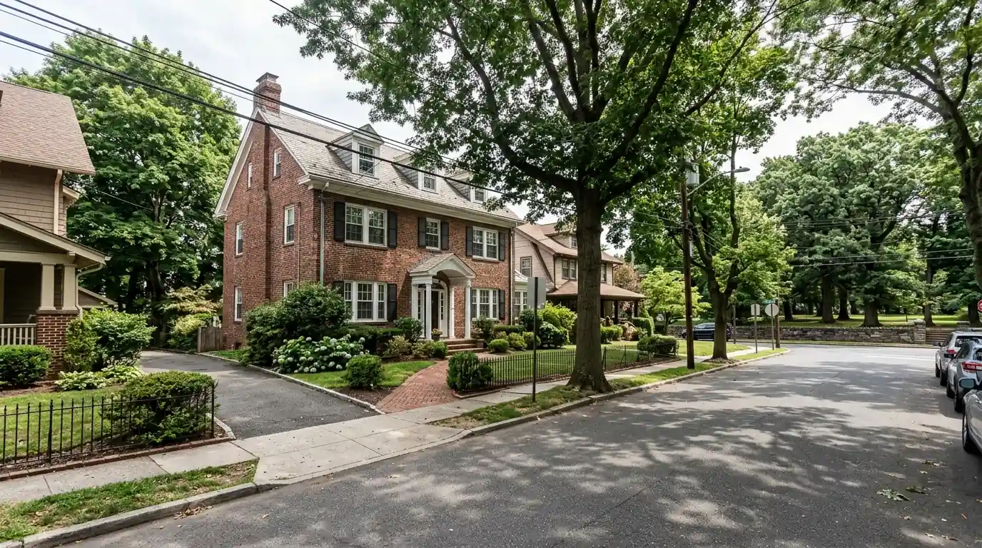 Older brick home near Weequahic Park in Newark, NJ