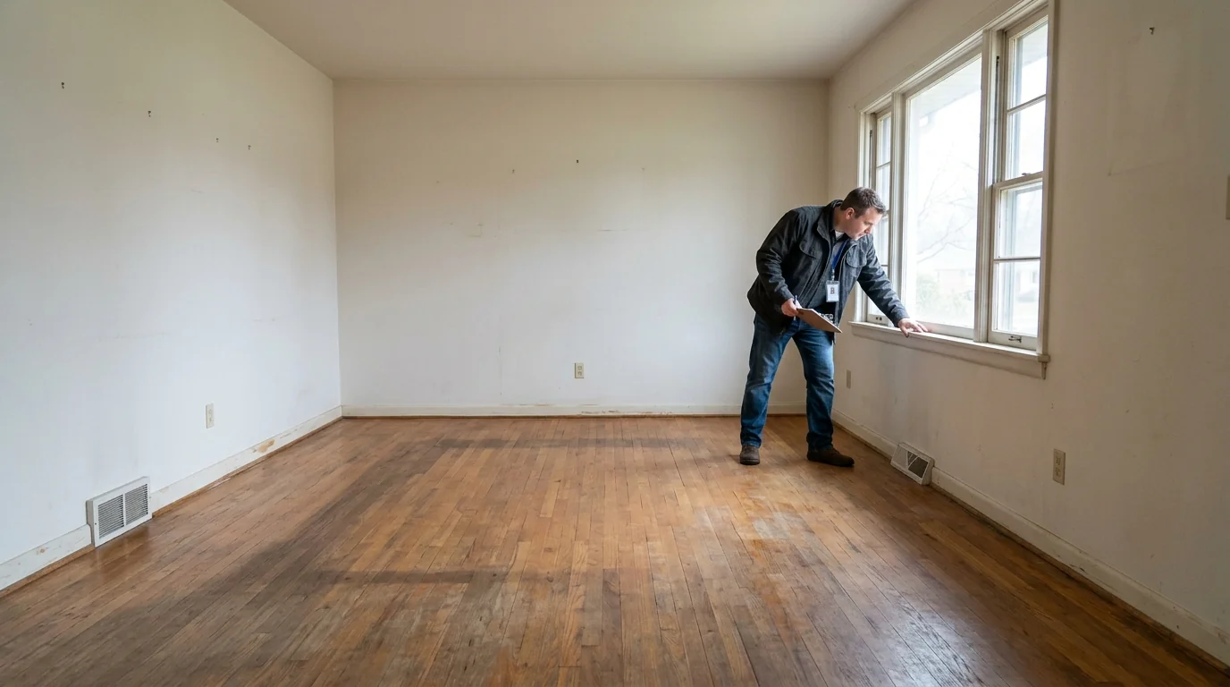 Vacant apartment inspected for mold between tenants in Newark