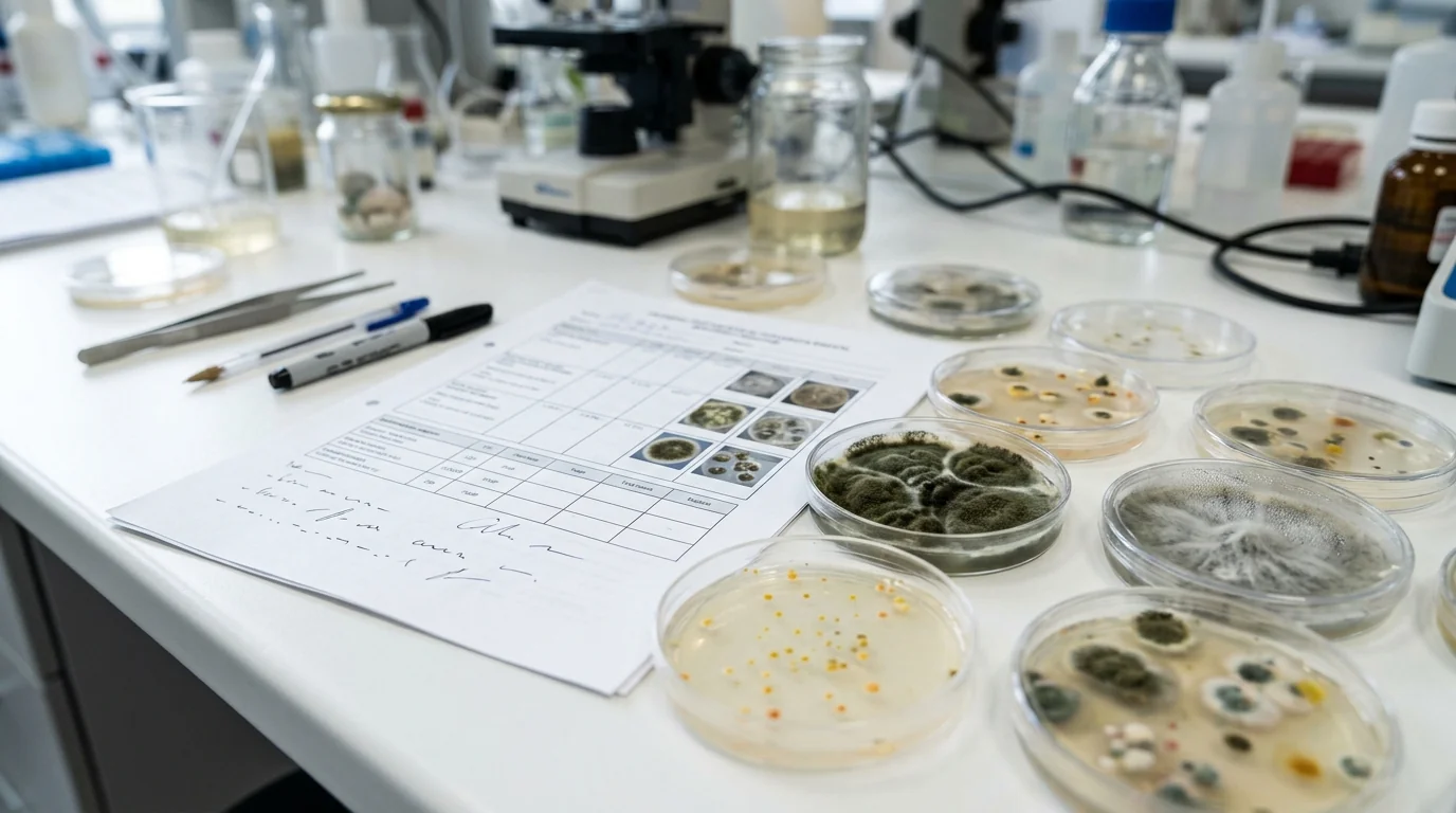 Lab results listing dark mold genera for a Newark sample