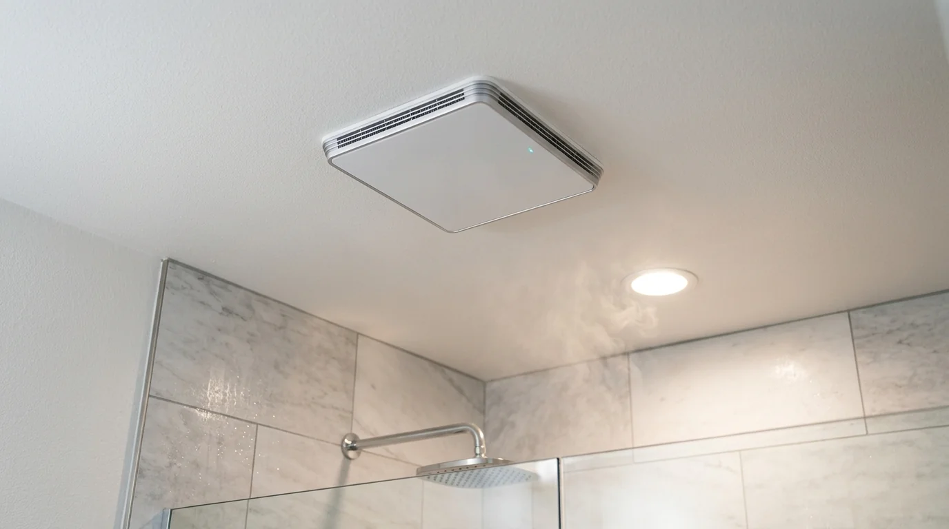 Humidity sensing exhaust fan above a shower in a Newark home